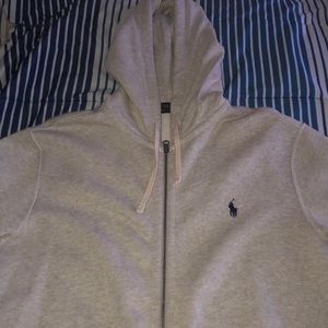 POLO Ralph Lauren Grey Zip - Up Hoodie Size Large